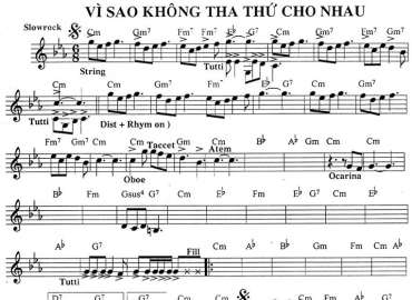 Vì Sao Không Tha Thứ Cho Nhau sheet nhạc đệm