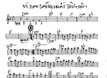Vì Sao Sáng Nhất Trời Đêm sheet nhạc đệm