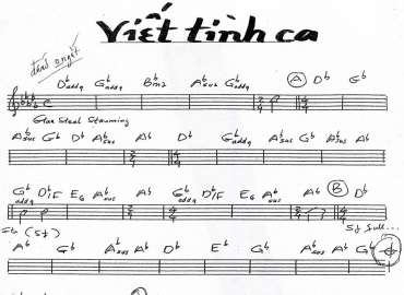 Viết Tình Ca sheet nhạc đệm