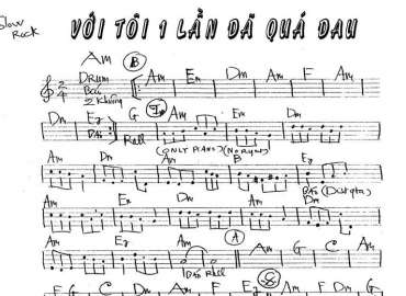 Với Tôi Một Lân Đã Qúa Đau sheet nhạc đệm