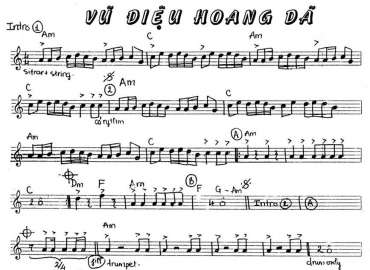 Vũ Điệu Hoang Dã sheet nhạc đệm