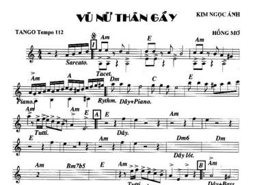 Vũ Nữ Thân Gầy sheet nhạc đệm
