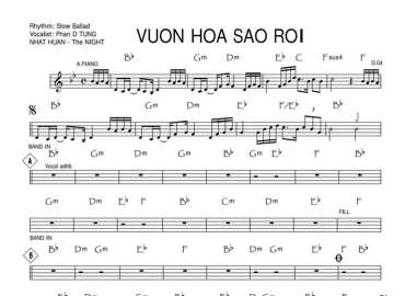 Vườn Hoa Sao Rồi sheet nhạc đệm