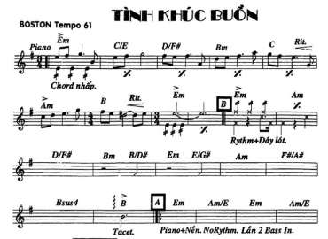 Tình Khúc Buồn Sheet Nhạc đệm