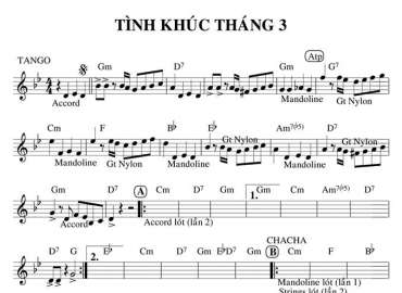 Tình Khúc Tháng 3 Sheet Nhạc đệm