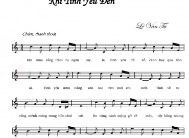 Khi Tình Yêu Đến Sheet Nhạc