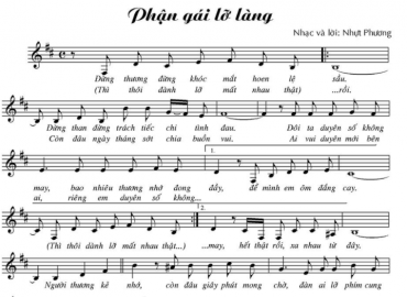 Phận Gái Lỡ Làng Sheet Nhạc