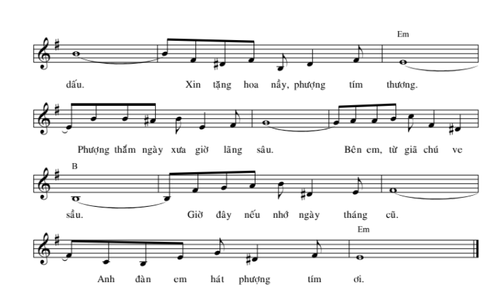 Phượng Tím Sheet Nhạc