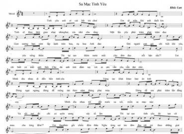 Sa Mạc Tình Yêu Sheet Nhạc