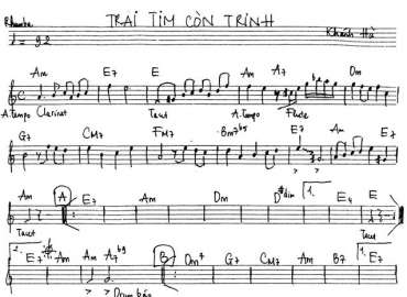 Trái Tim Còn Trinh Sheet Nhạc đệm