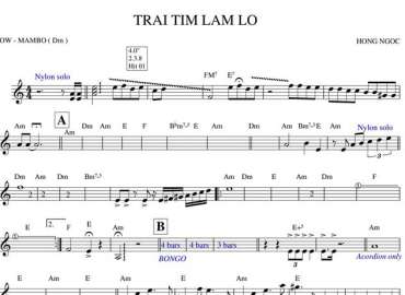 Trái Tim Lầm Lỡ Sheet Nhạc đệm