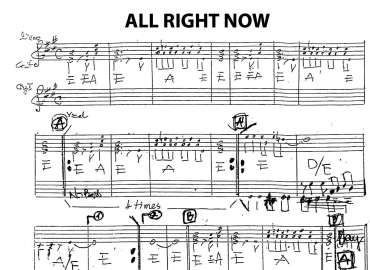 All Right Now sheet