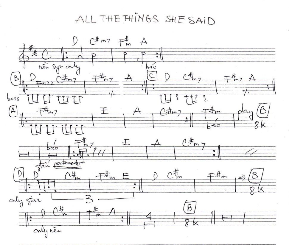 All The Things She Said sheet