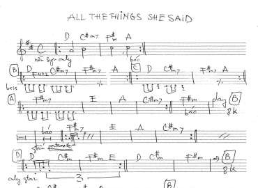All The Things She Said sheet