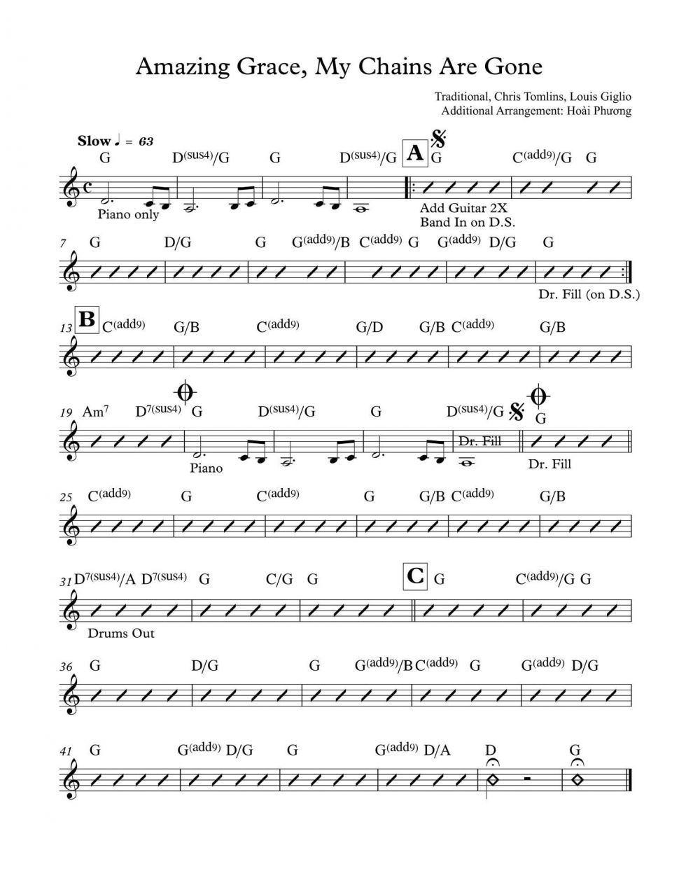 Amazing Grace, My Chains Are Gone sheet Amazing Grace, My Chains Are Gone sheet