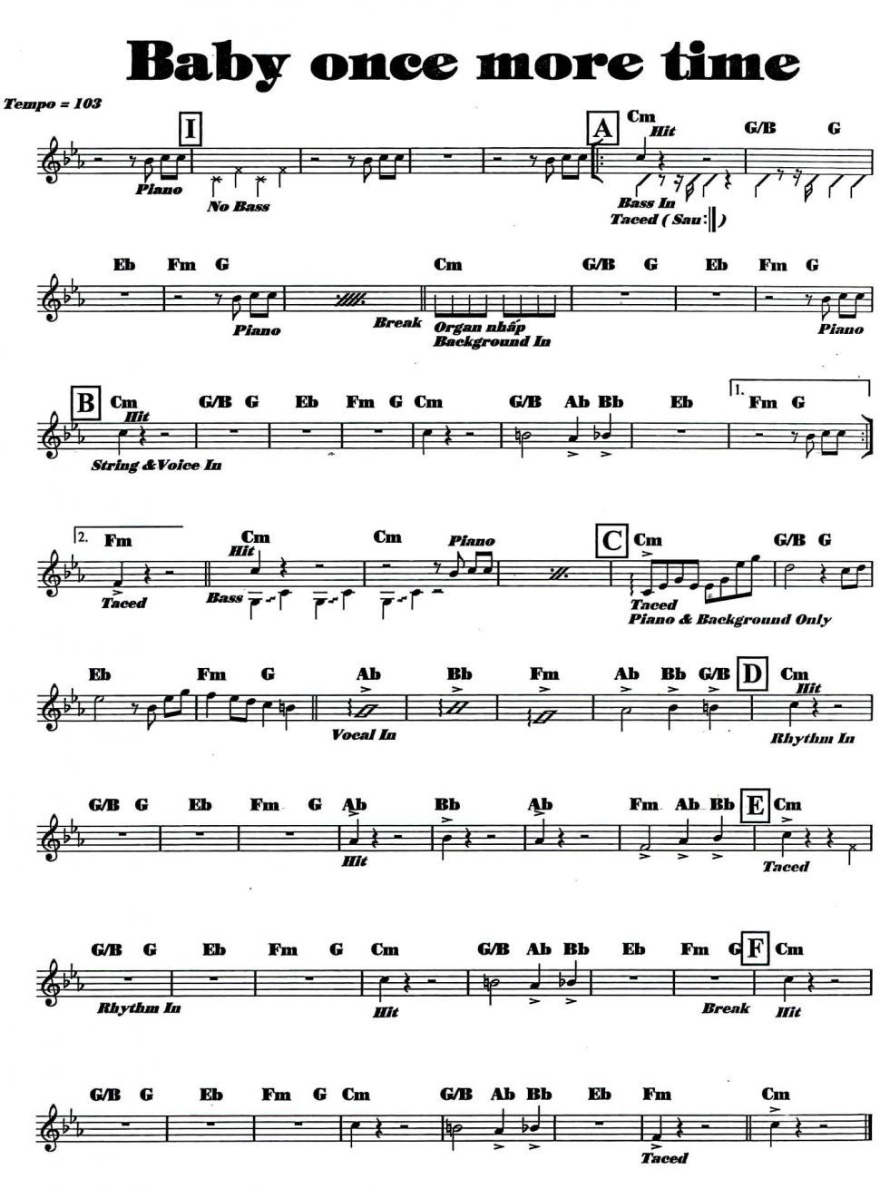 Baby Once More Time Sheet 