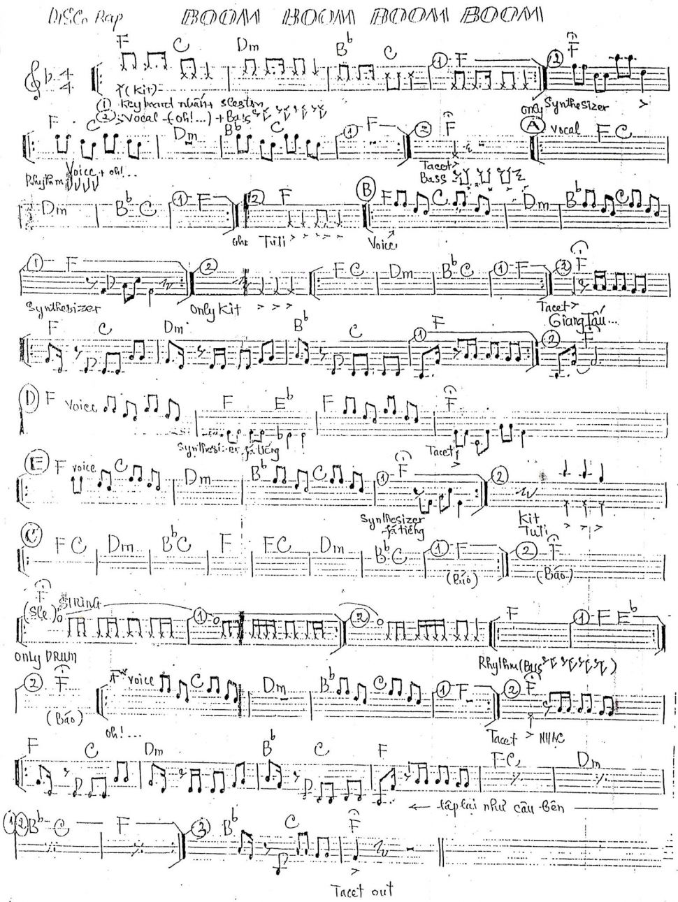 Boom Boom Boom Boom Sheet