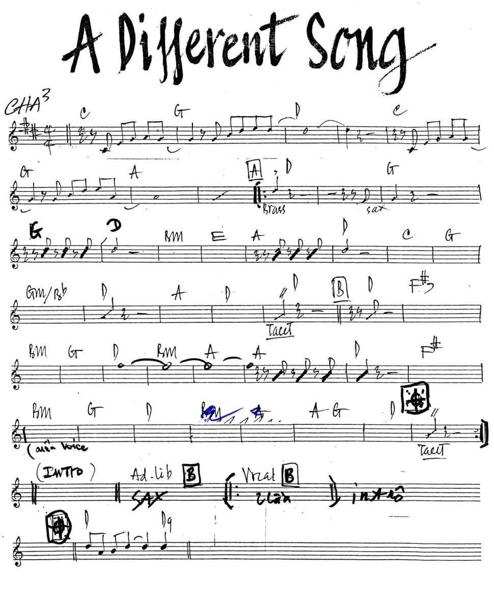 A Different Song sheet