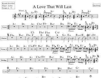 A Love That Will Last sheet