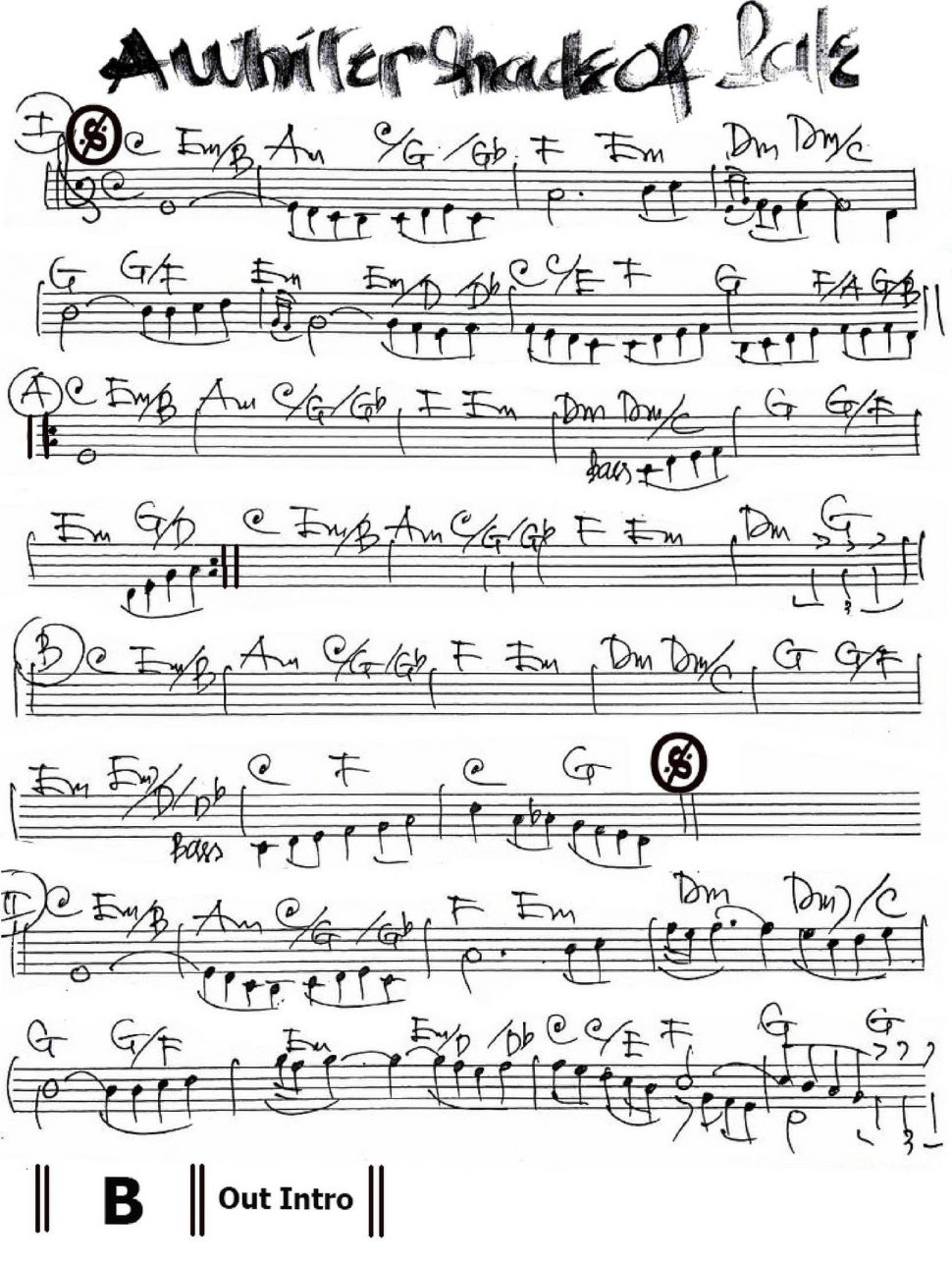 A Whiter Shade Of Pale sheet