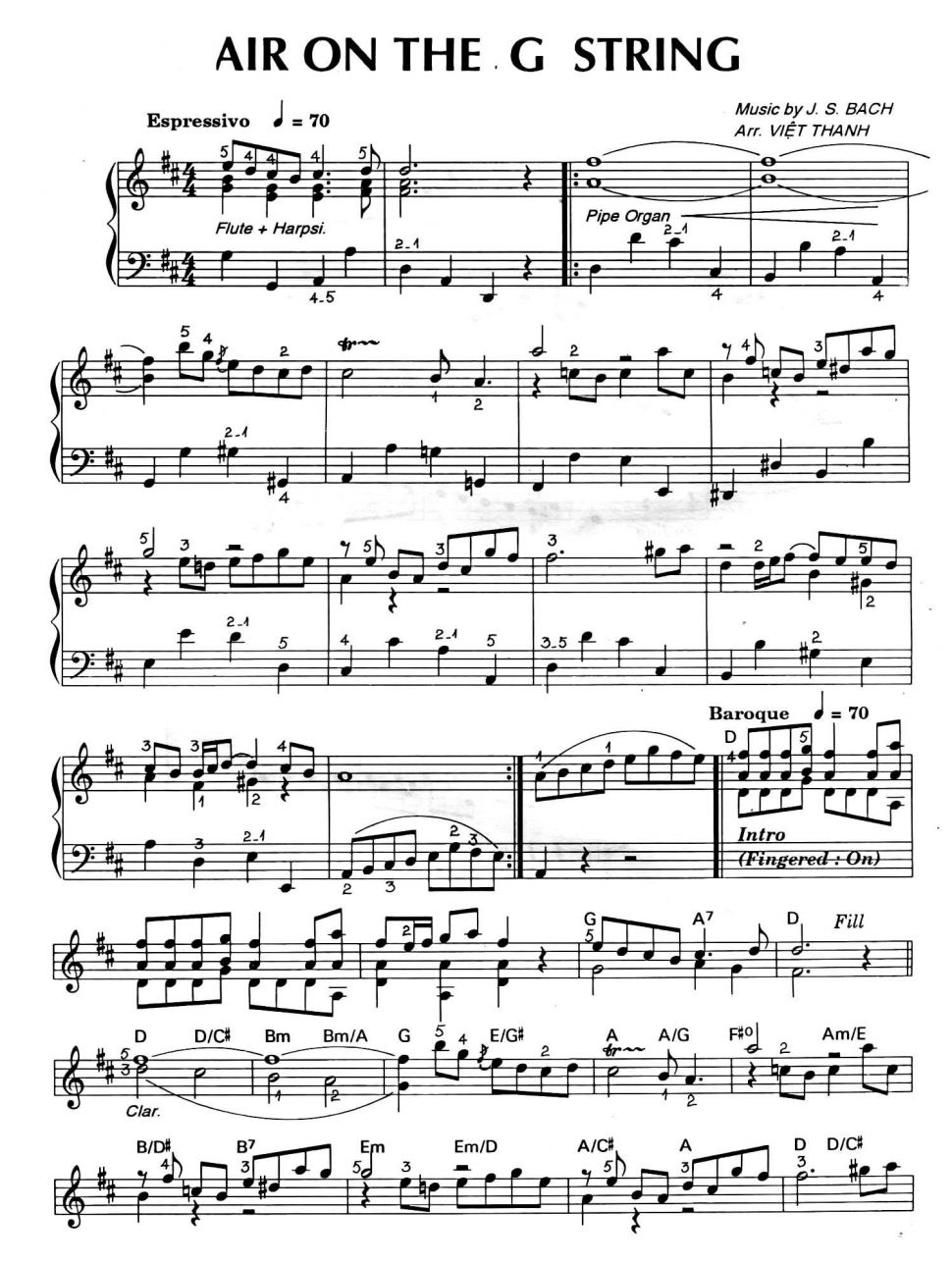 Air On The G String sheet