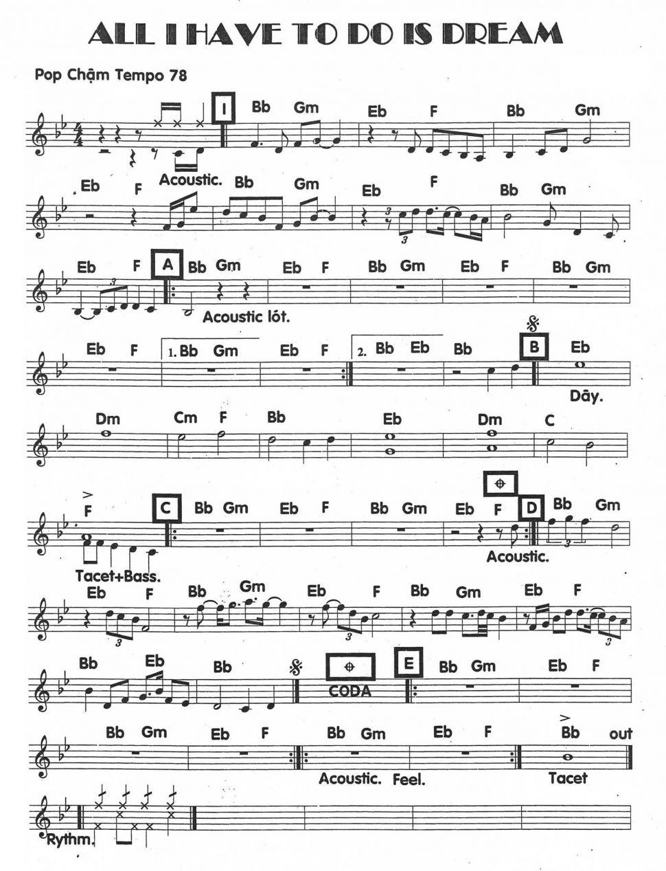 All I Have To Do Is Dream sheet