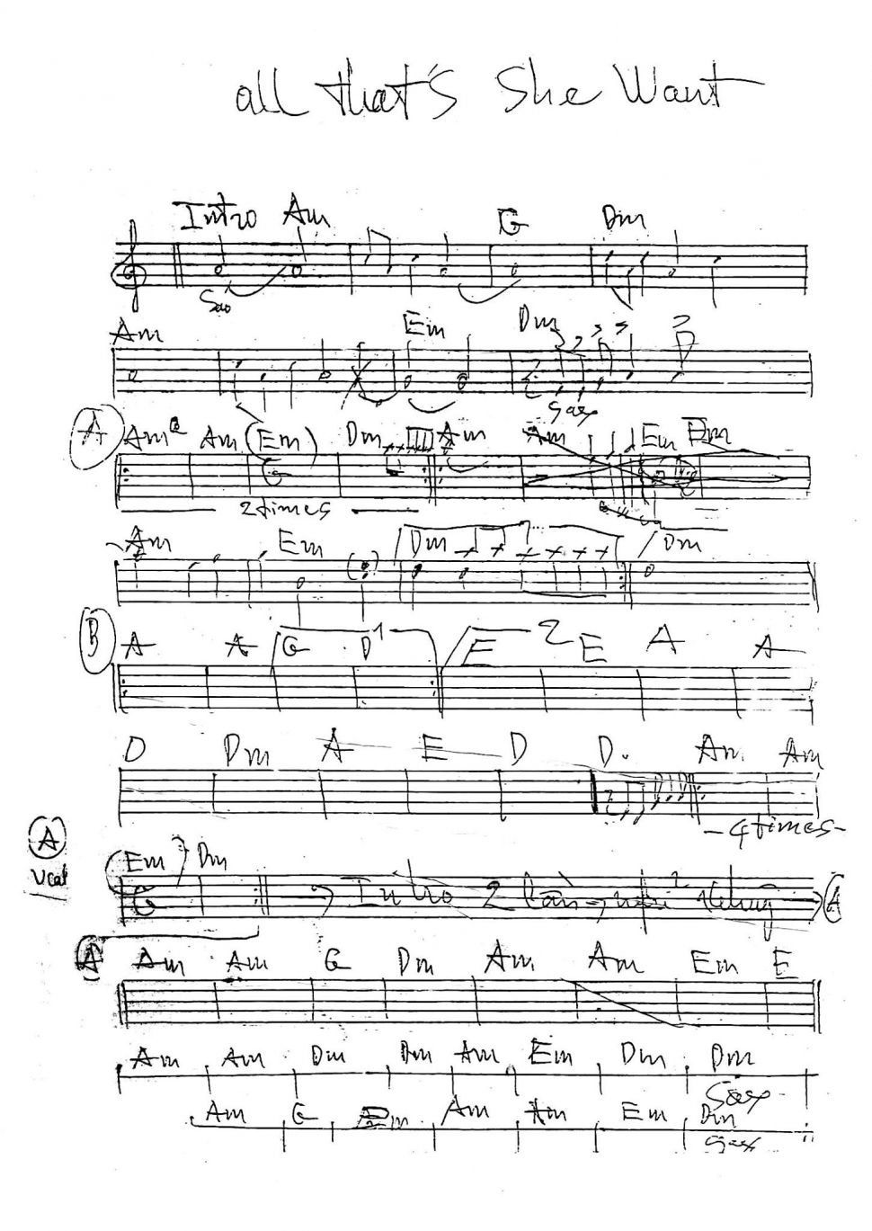 All That's She Want sheet