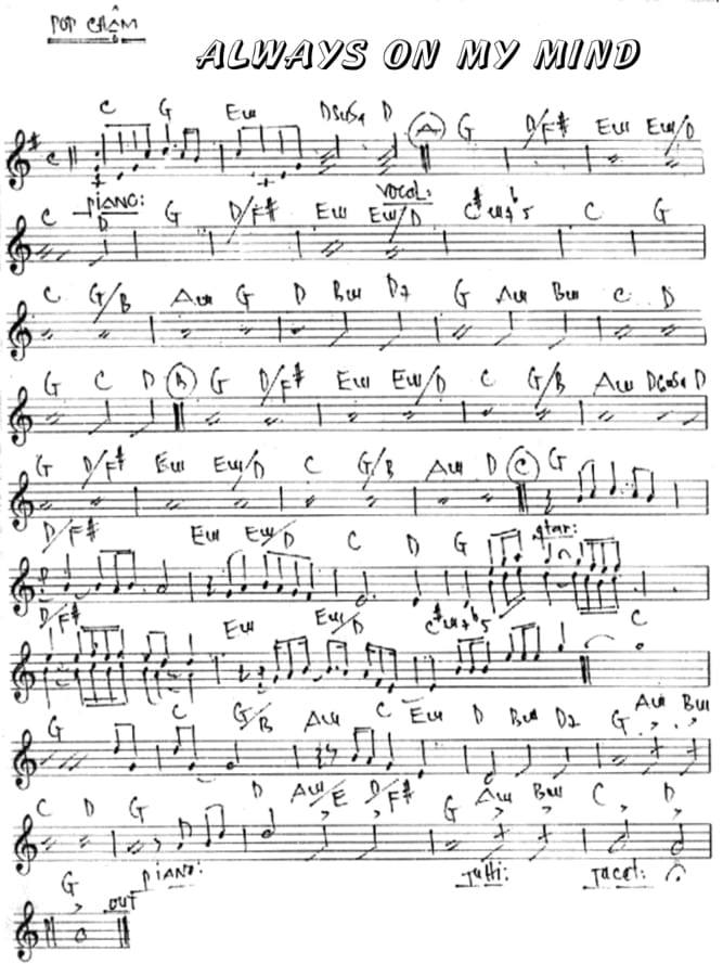 Always On My Mind sheet