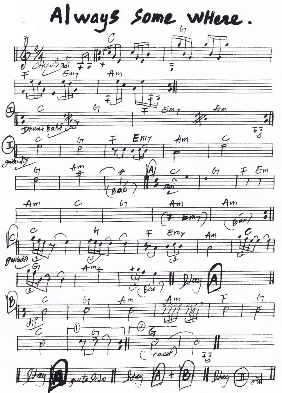 Always Some Where sheet