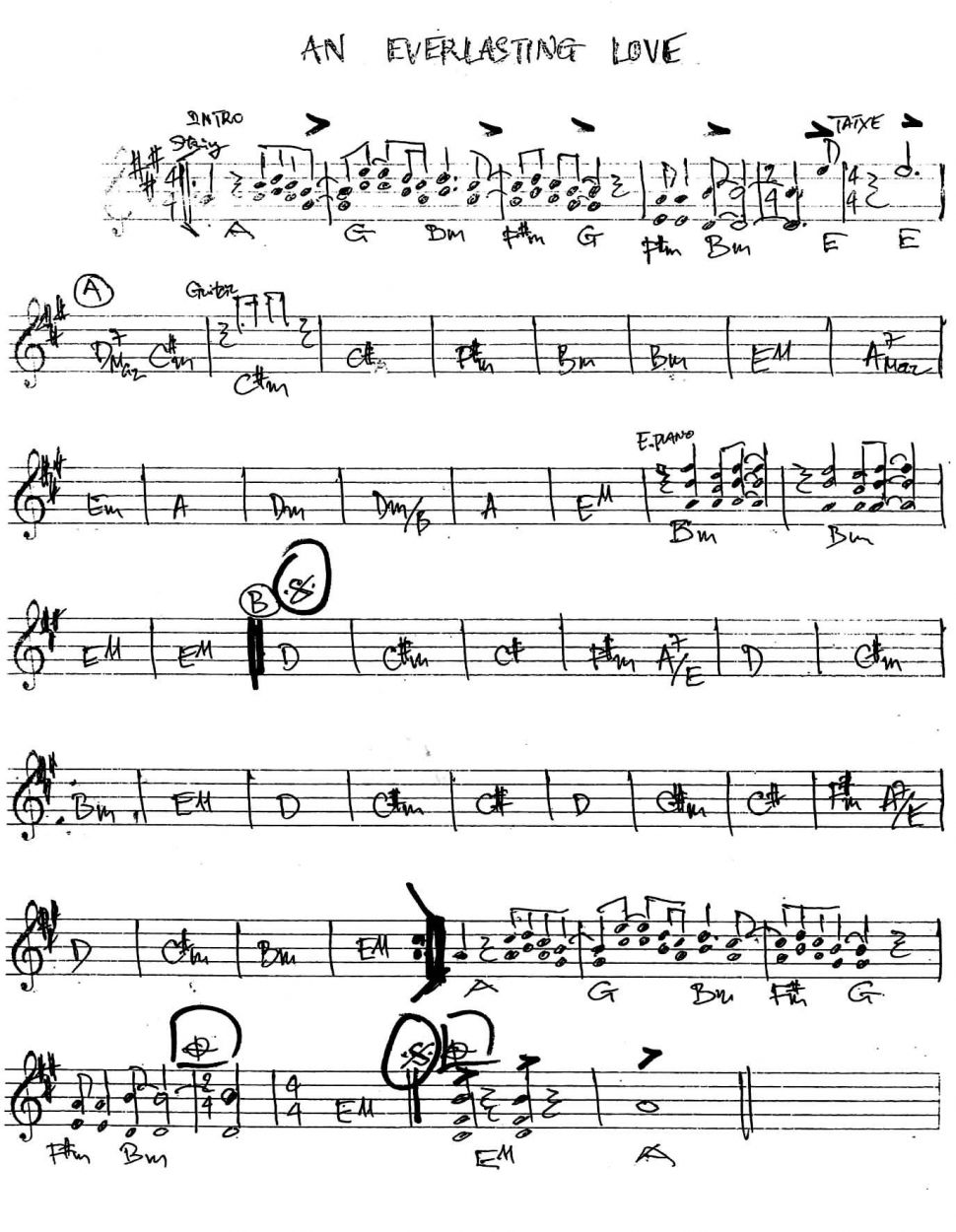 An Everlasting Love sheet