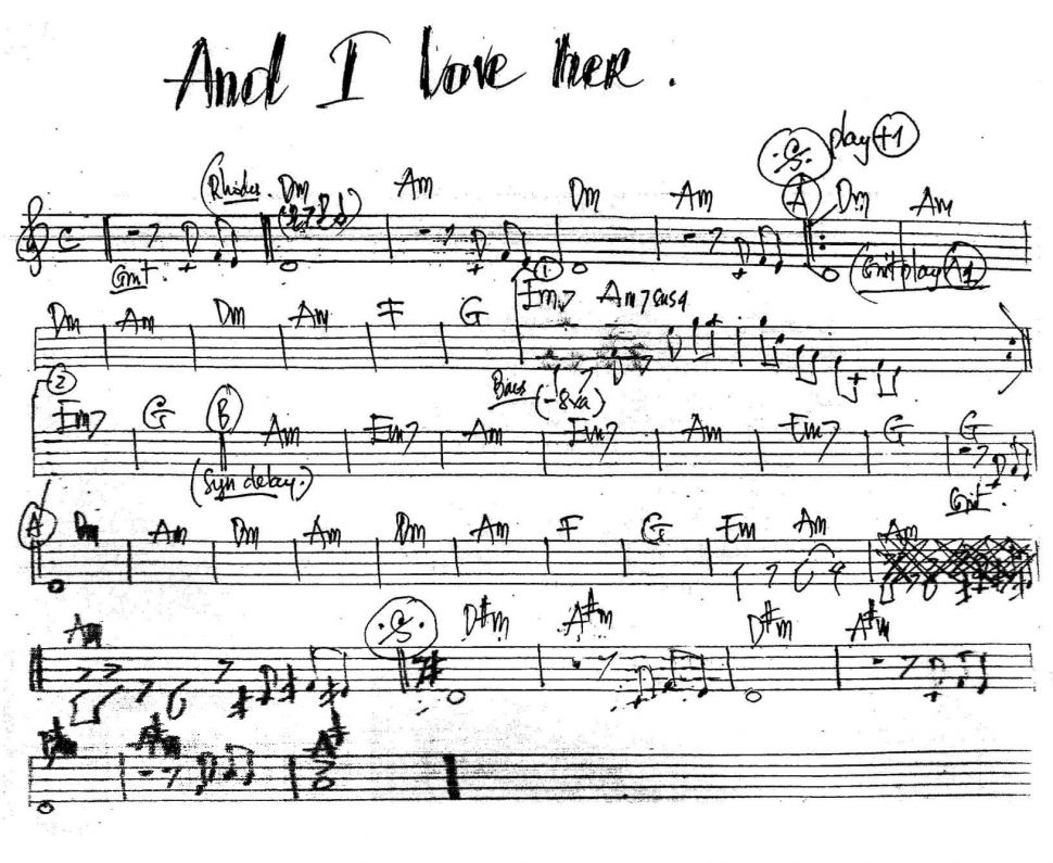 And I Love Her sheet