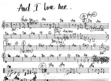 And I Love Her sheet