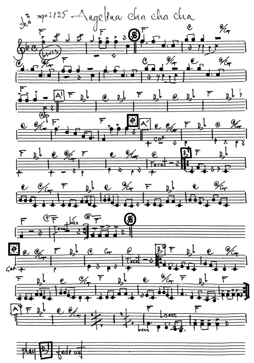 Angelina Cha Cha Cha sheet