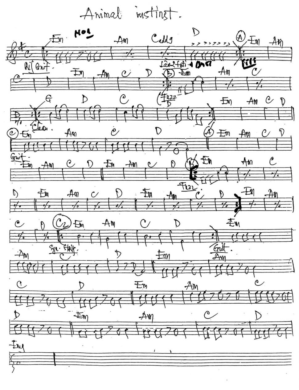 Animal Instinct sheet