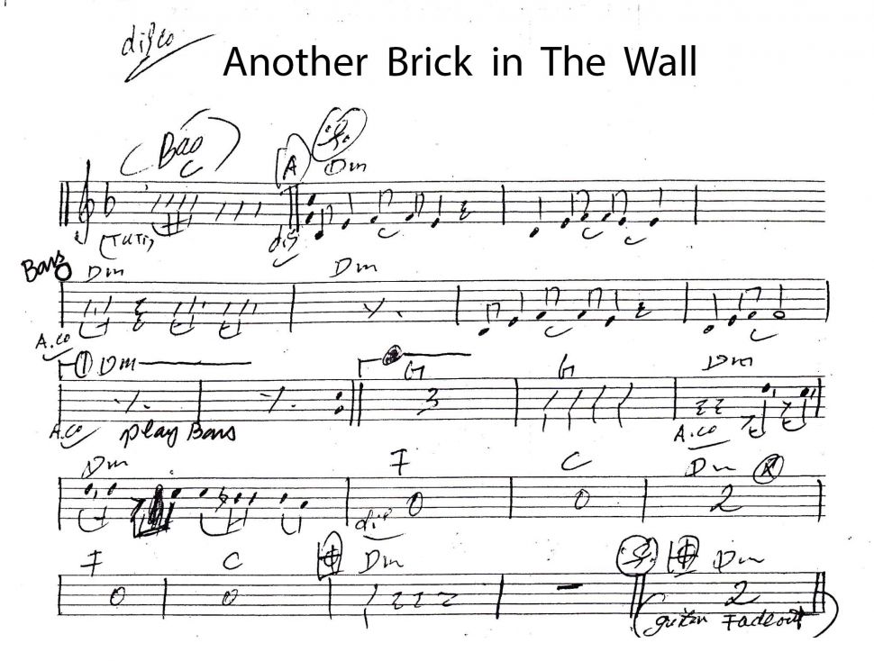 Another Brick In The Wall sheet