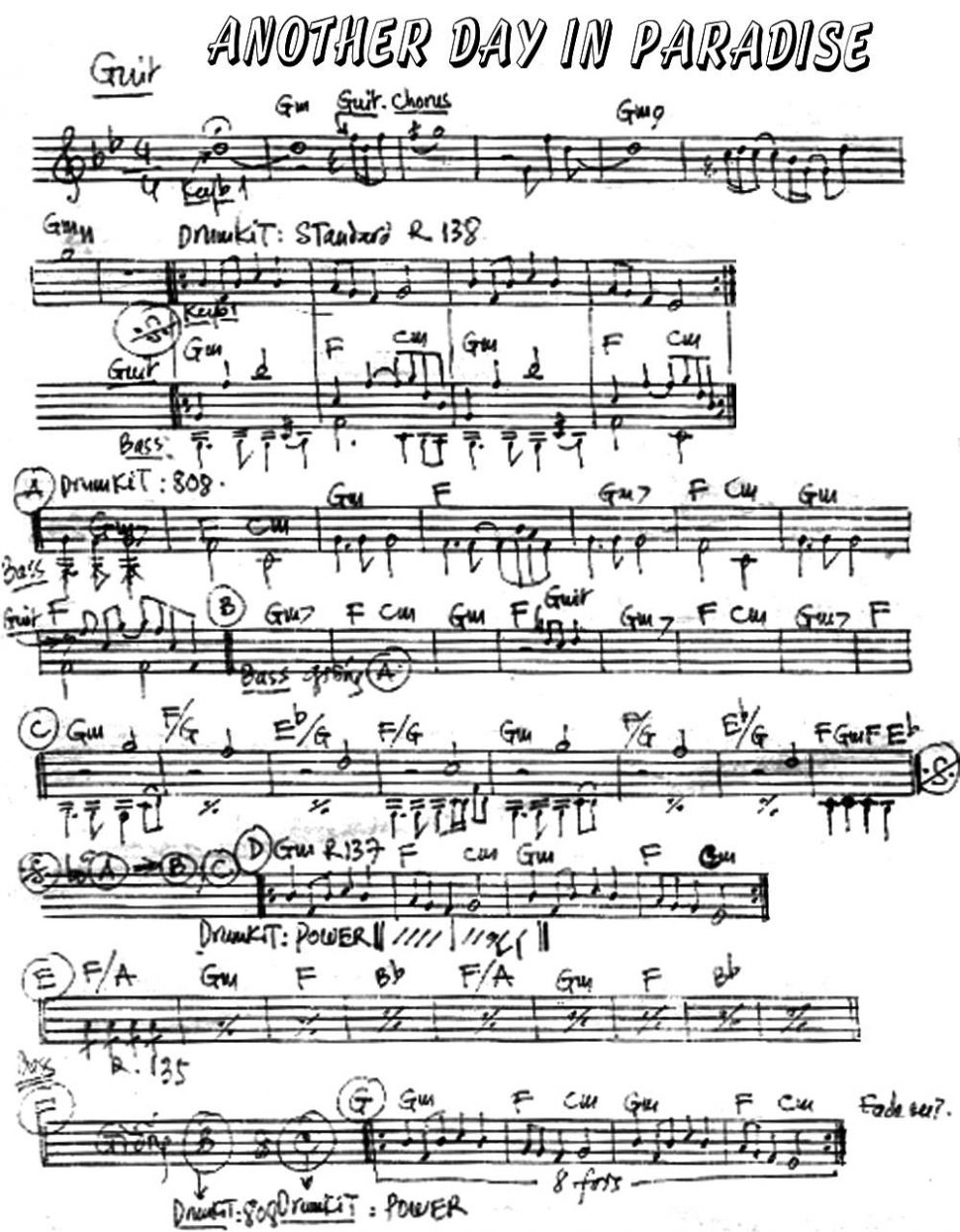 Another Day In Paradise sheet