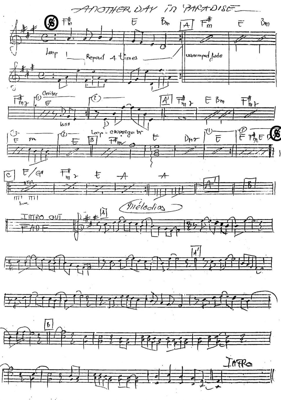 Another Day In Paradise sheet