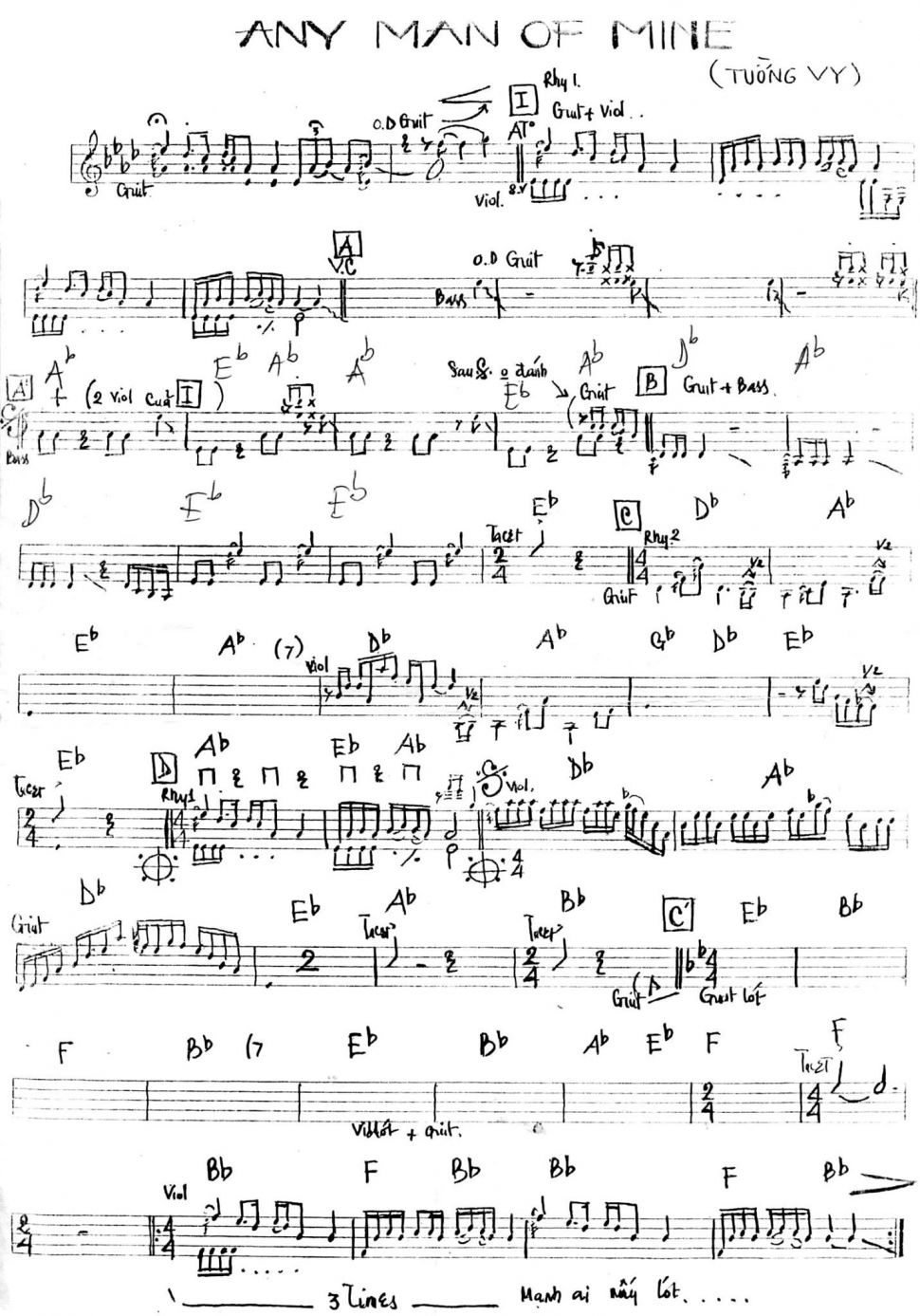 Any Man Of Mine sheet