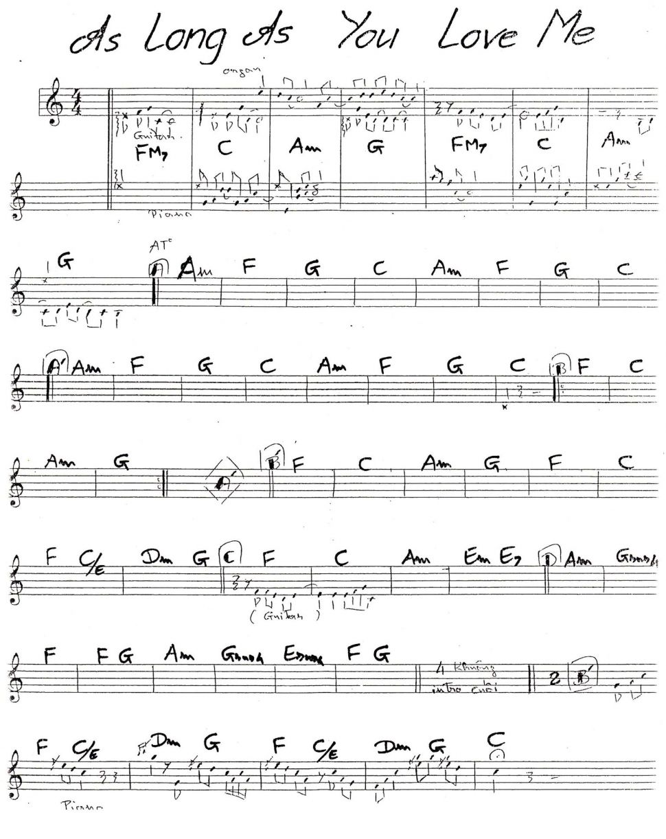 As Long As You Love Me sheet