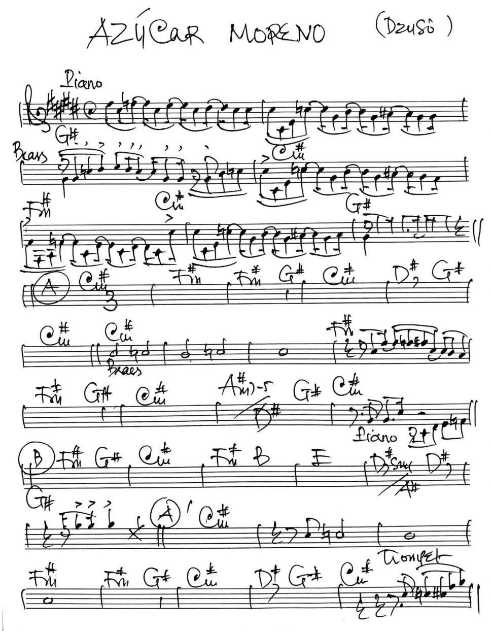 Azycar Moreno sheet