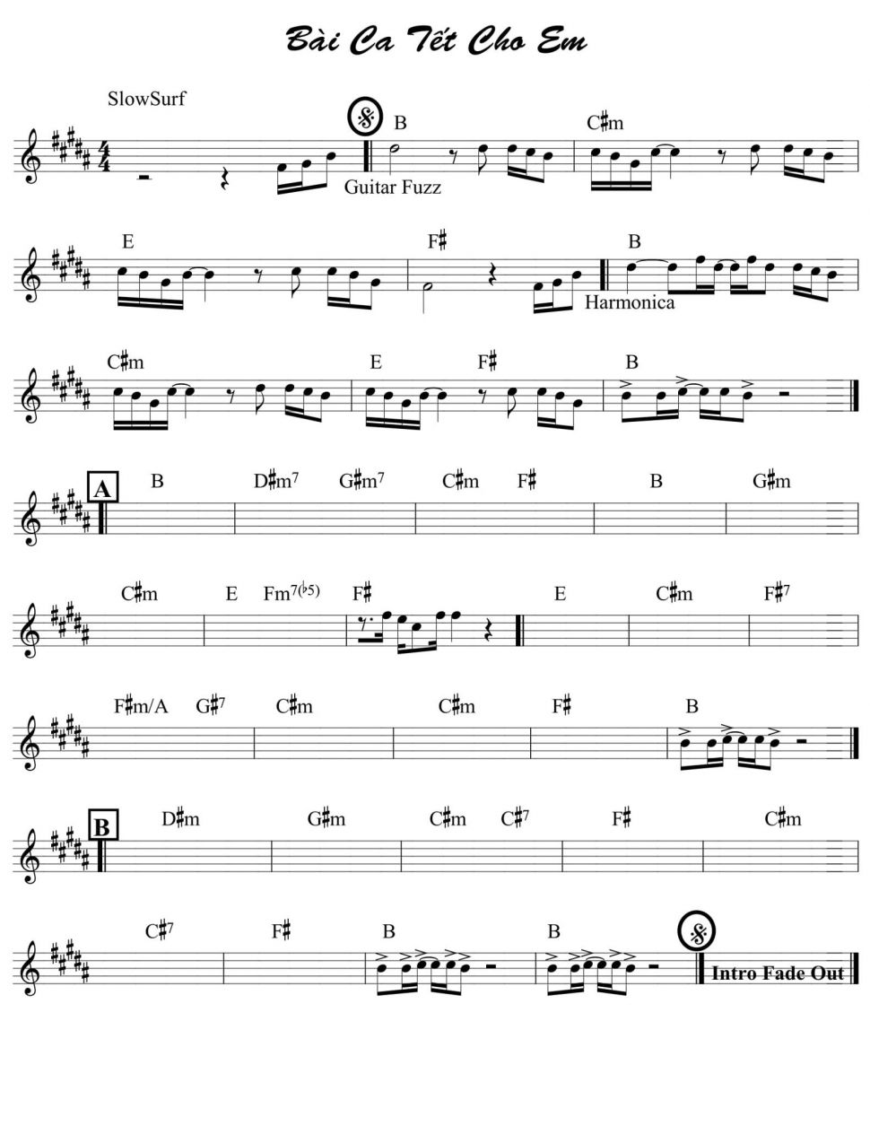 Bài Ca Tết Cho Em Sheet