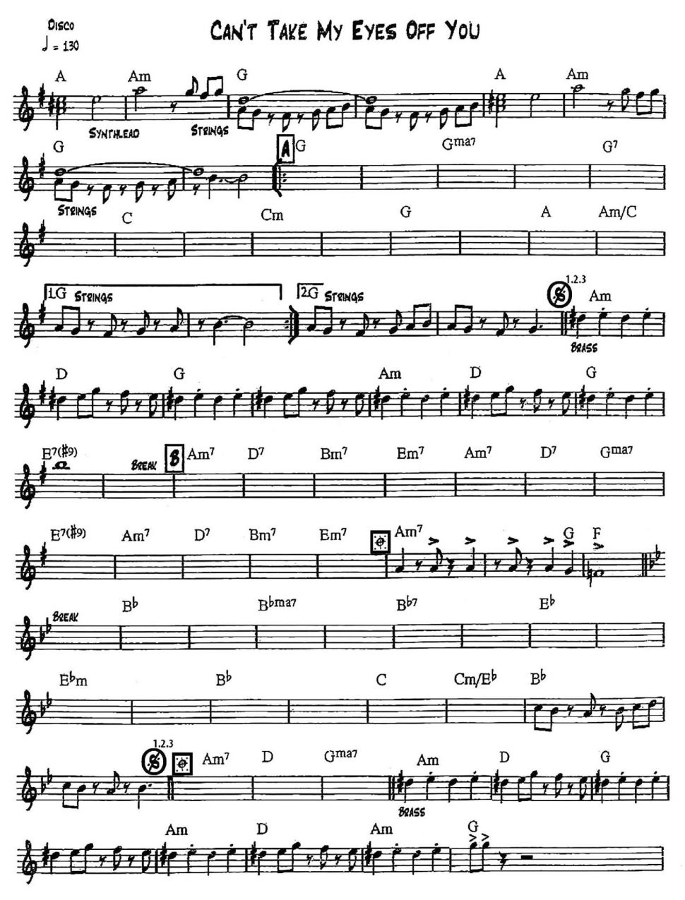 Can't Take My Eyes Off You sheet