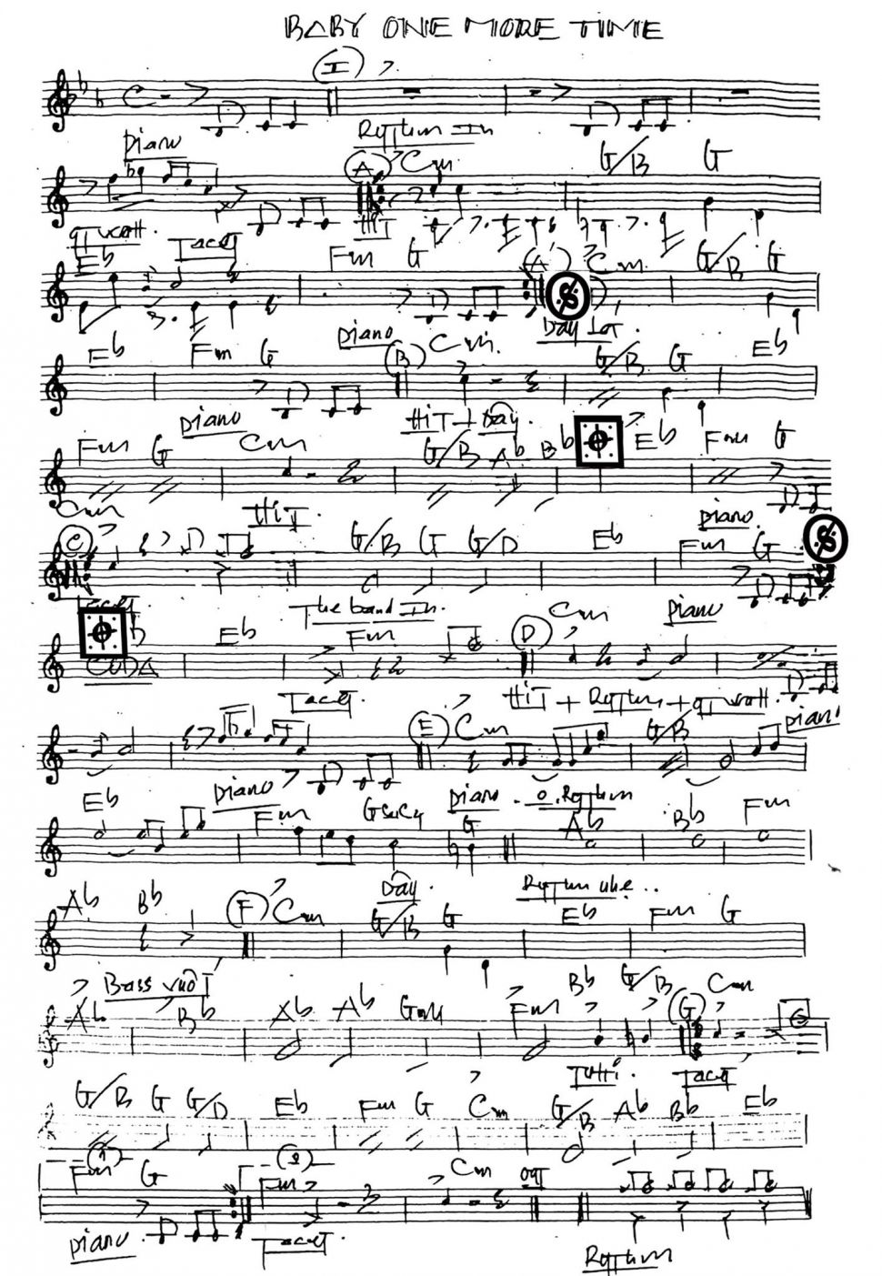 Baby one more time sheet