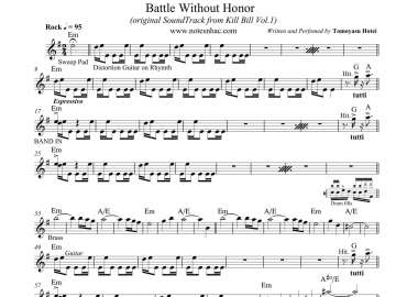 Battle Without honor sheet