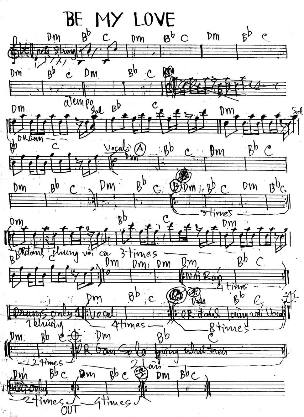 Be My Love sheet