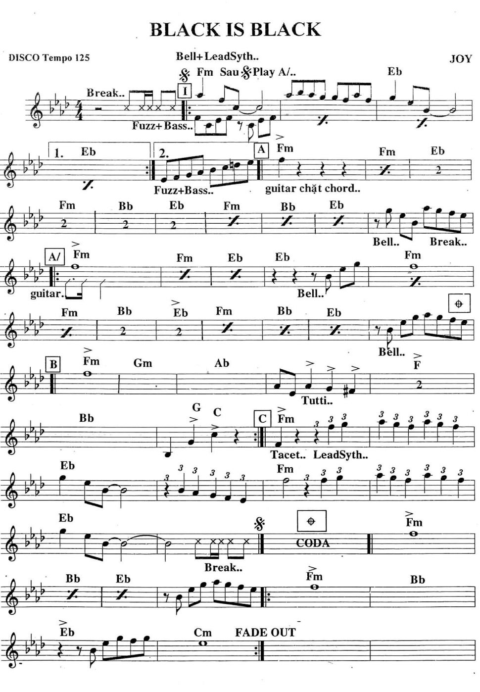 Black is Black sheet