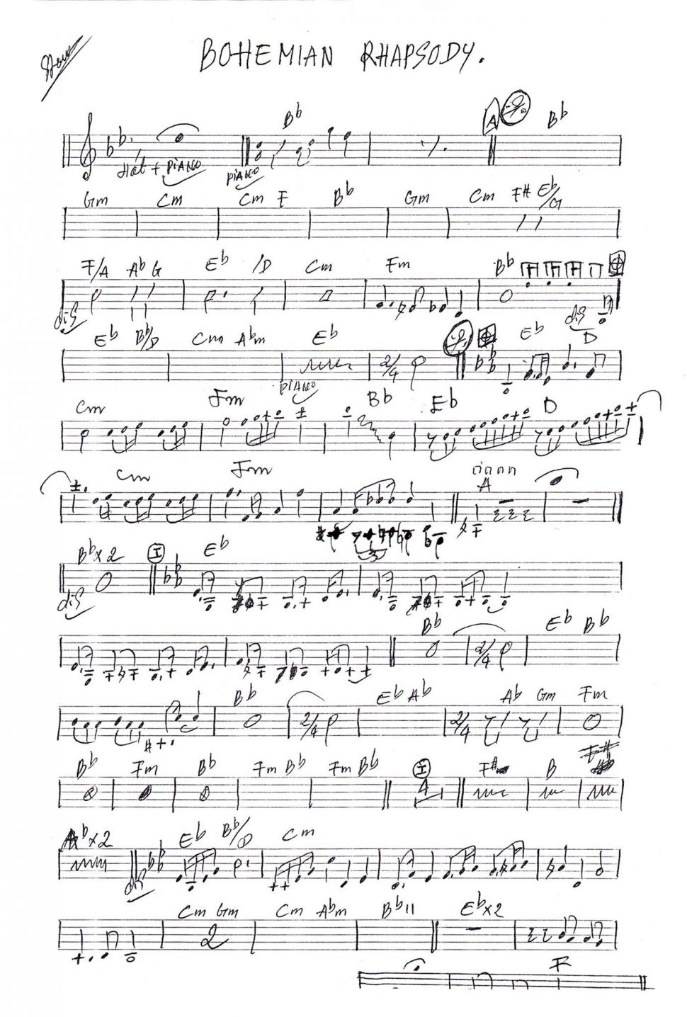 Bohemian Rhapsody sheet