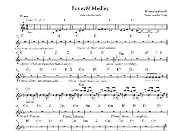 Boneym Medley sheet