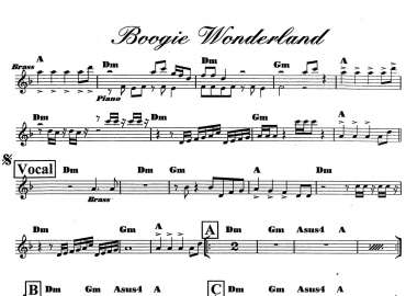 Boogie Wonderland sheet