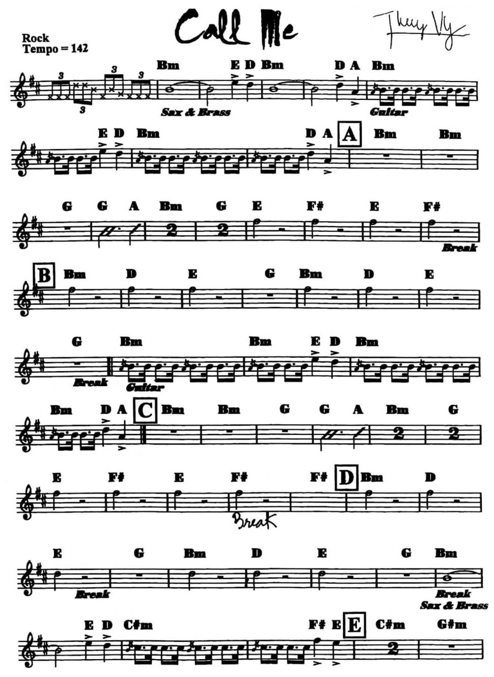 Call Me sheet
